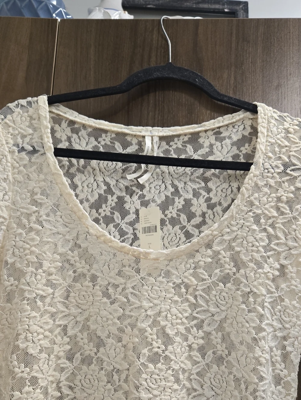 Anthropologie Lace-NWT- Scoop Neck Top-Size Large